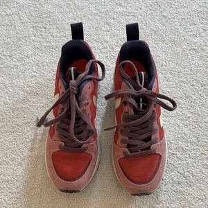 Veja Women's Sneakers in Red and Mauve Suede